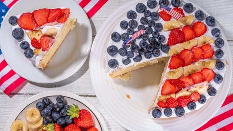 Fourth of July Fruit & Cream Sponge Cake
