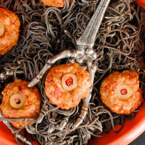 Black Bean Pasta Halloween Dinner idea BoulderLocavore.com