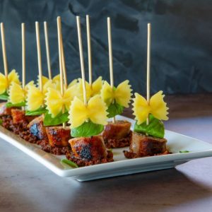 Bowtie Pesto Sausage Skewer 4 crop web