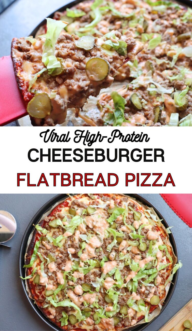 CHEESEBURGER flatbread pizza VIRAL cottage cheese FLATBREAD PIZZA