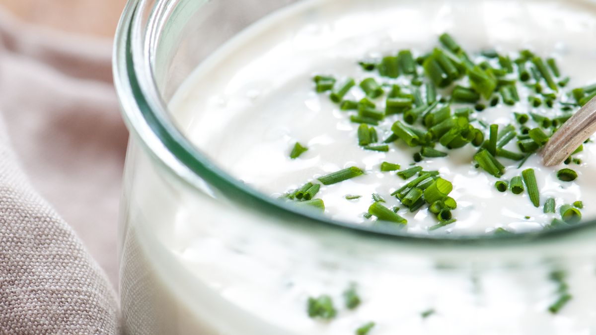 Chopped Fresh Chives in Ranch Dressing