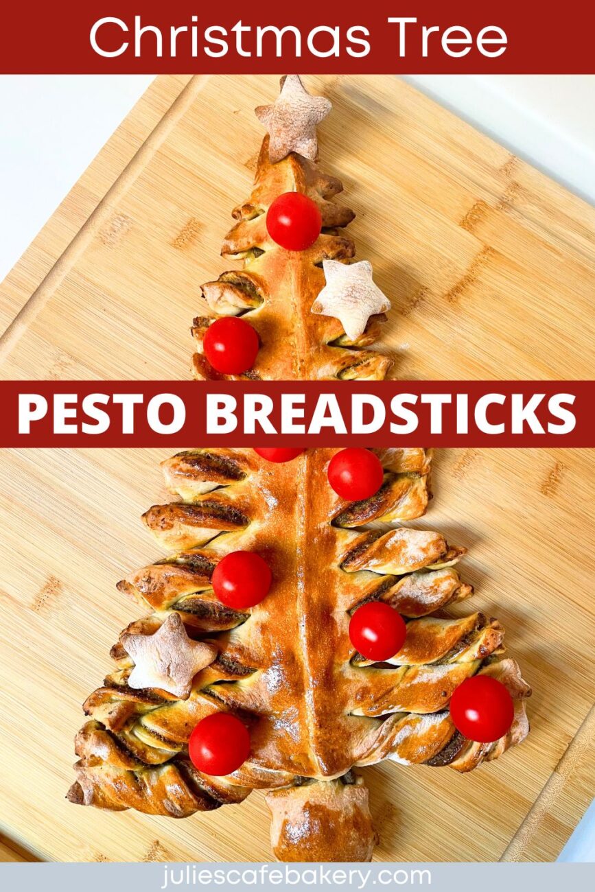 Christmas Tree Pesto Breadsticks pin