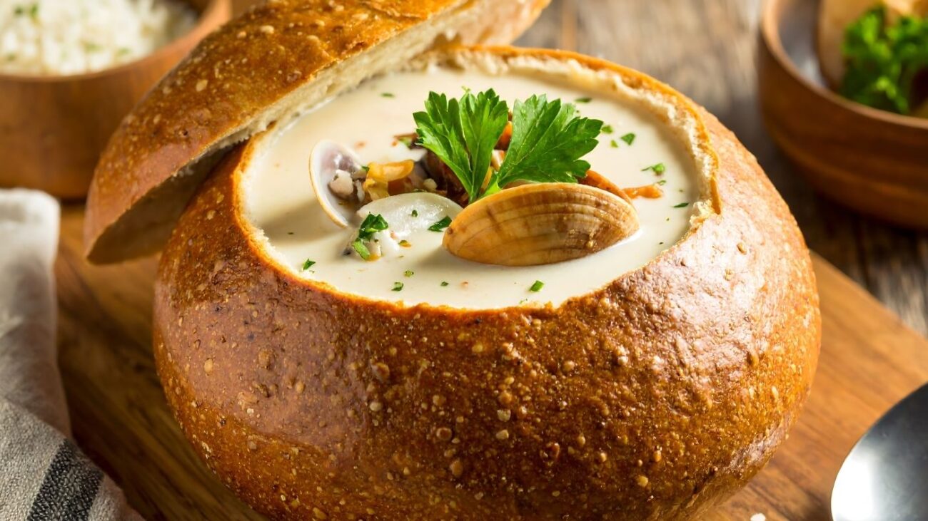 Clam Chowder in a Bread Bowl