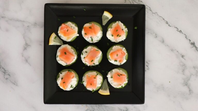 Cold Smoked Salmon Cucumber Appetizer with Cream Cheese
