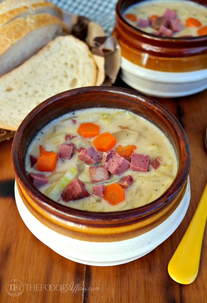 Corned beef and cabbage chowder from leftovers