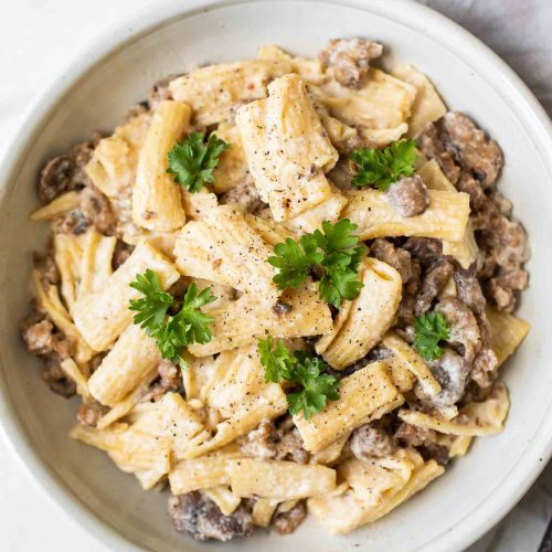 Creamy Mushroom Sausage Rigatoni 3