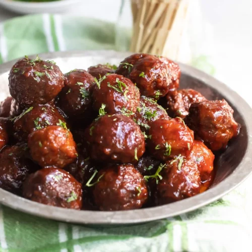 Crockpot Meatballs with Grape Jelly Sauce Recipe Culinary Hill HR 05