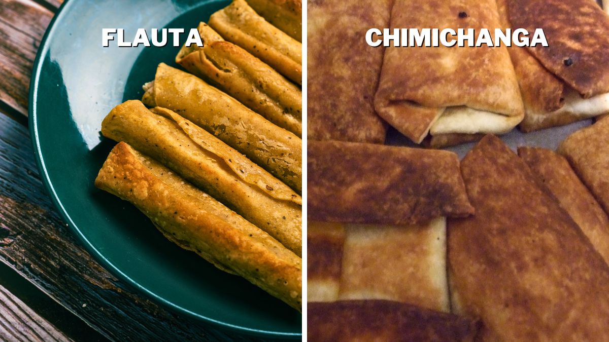 Deep-fried Flautas and oven-baked chimichangas