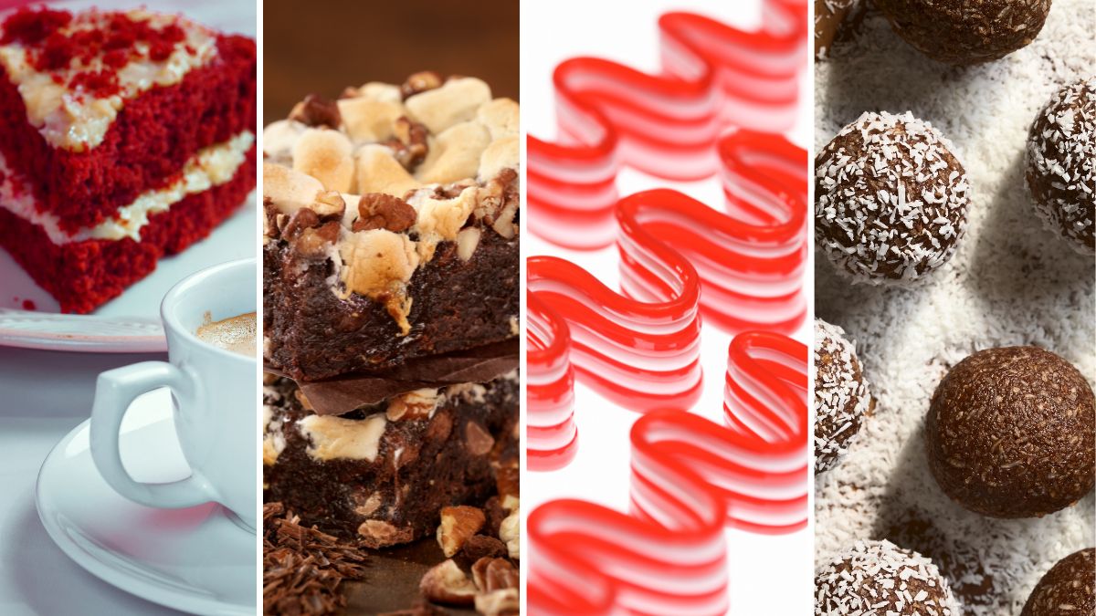 Desserts that Start with R Red Velvet Cake Rocky Road Brownies Ribbon Candy and Rum Balls