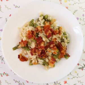 Easy spring asparagus and pancetta risotto recipe from scratch