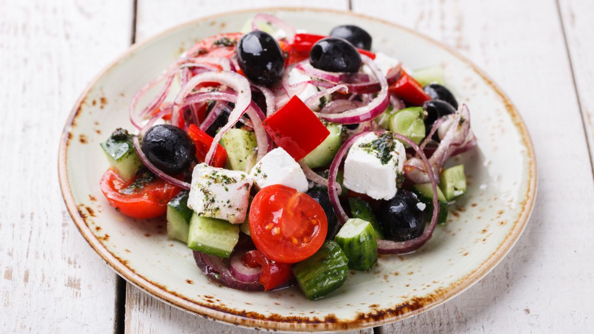 Greek Salad served on plate