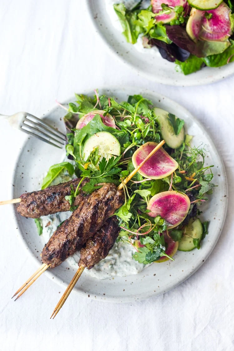 Grilled Lamb Kebab Salad 109