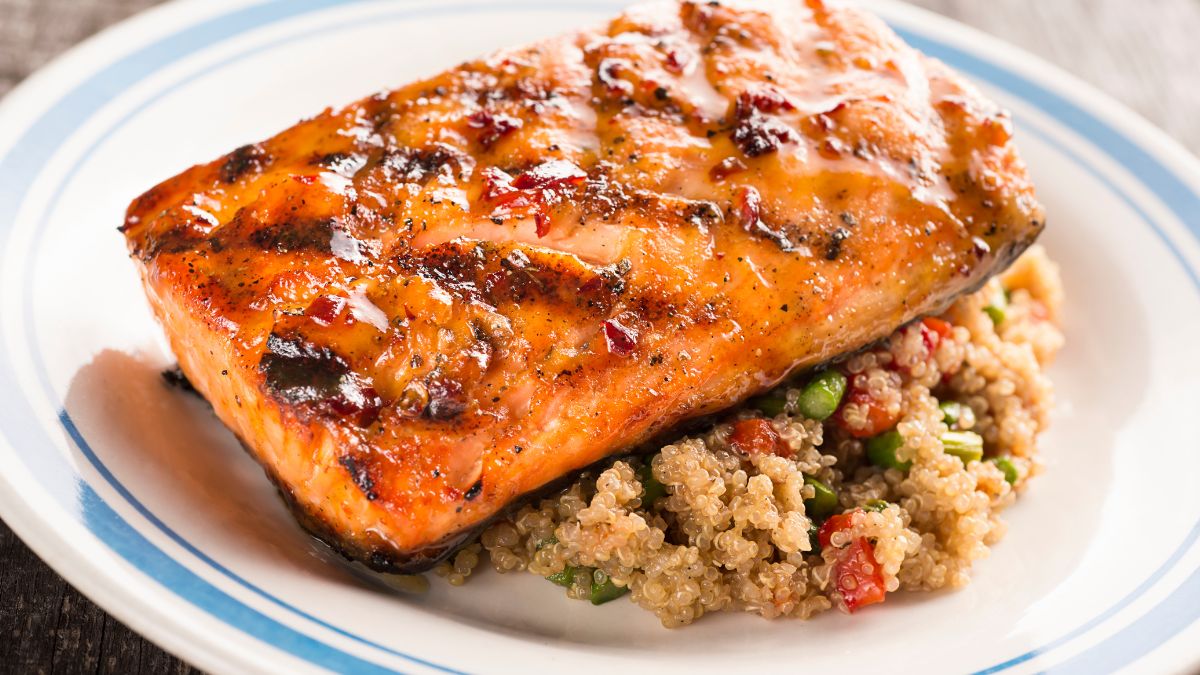 Grilled Salmon to Eat with Costco Quinoa Salad