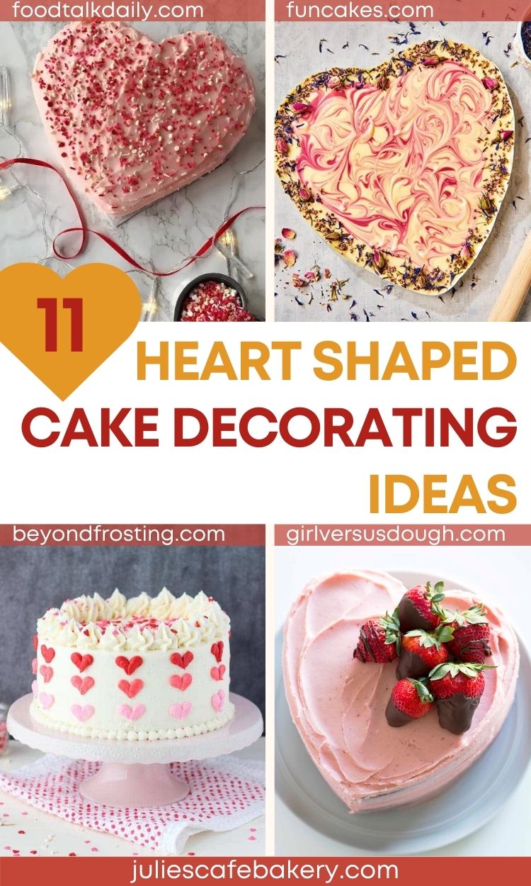 HEART SHAPED VALENTINES DAY CAKE DECORATING IDEAS