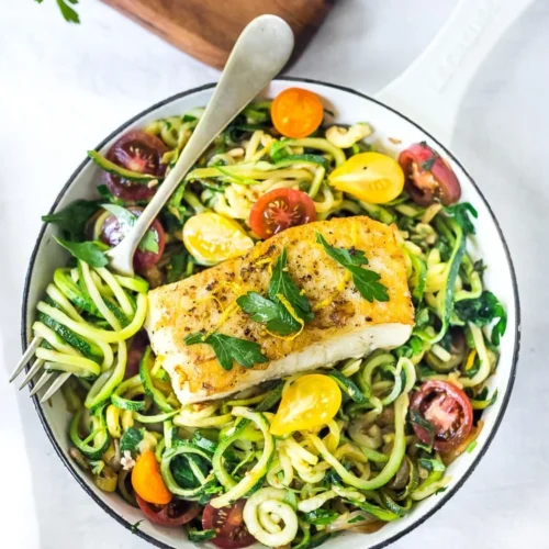 Halibut with Zucchini Noodles 101 2