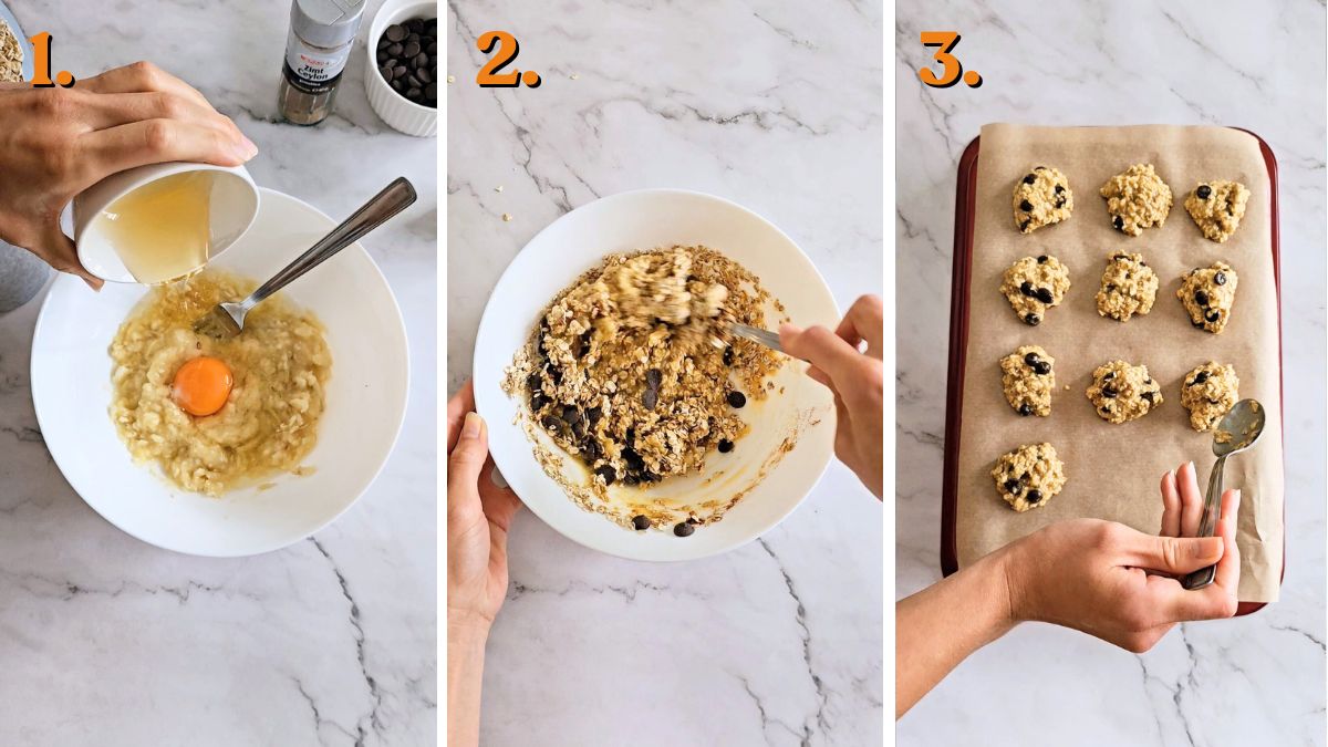 Healthy Chocolate Chip Cookies in making