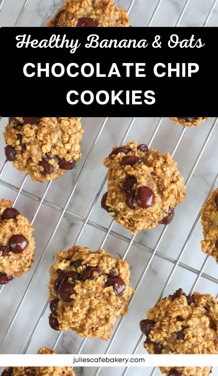 Healthy Chocolate Chip Cookies with oatmeal and banana