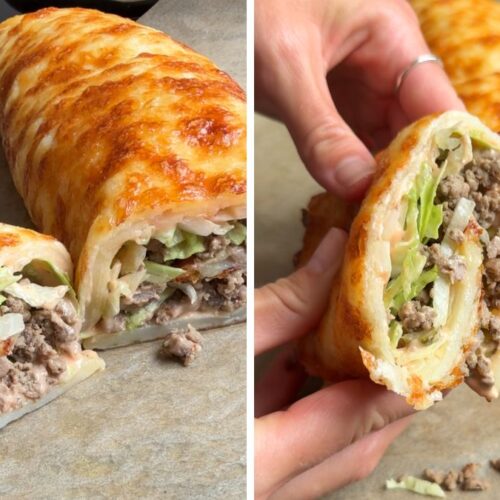 Healthy cheeseburger big mac potato roll