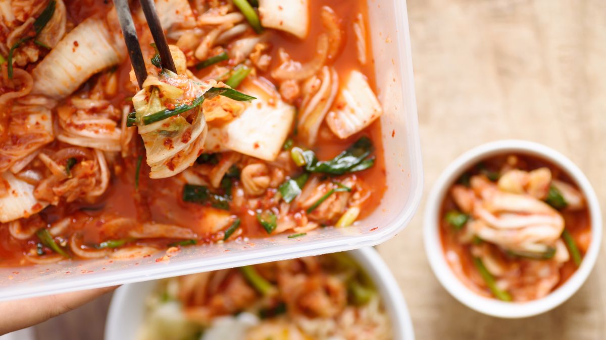 Kimchi in Plastic Container