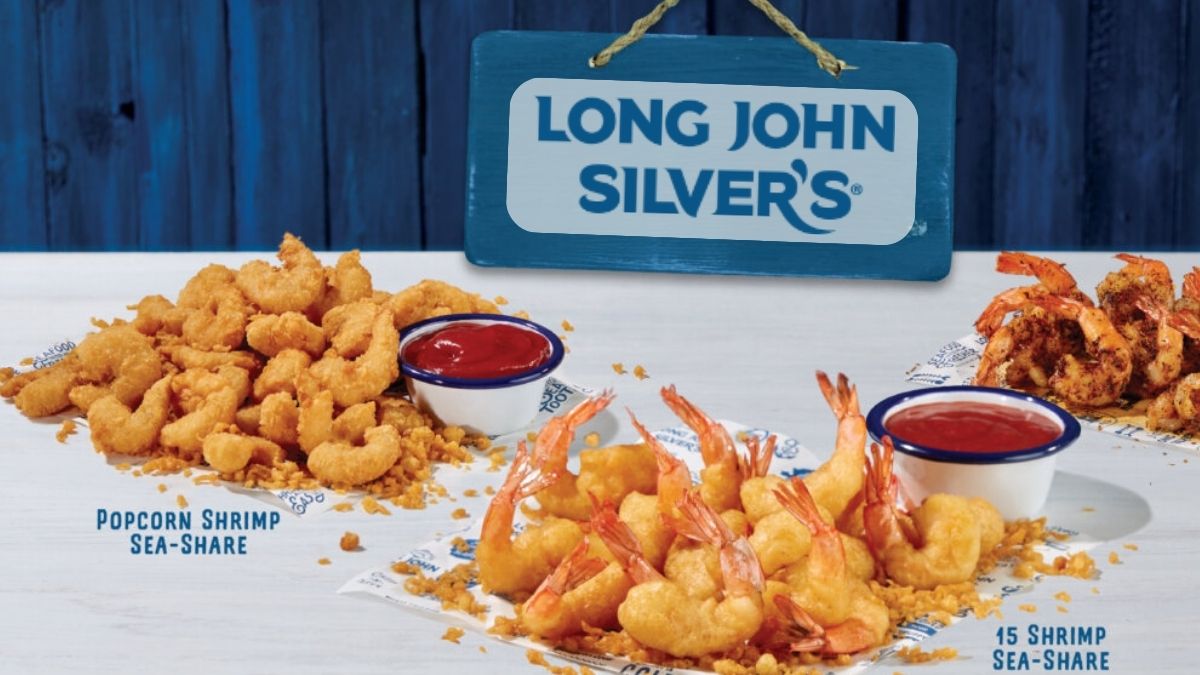Long John Silver's Popcorn Shrimp Sea-Share and 15 Shrimp Sea-Share Served With Sauce Dishes of Ketchup