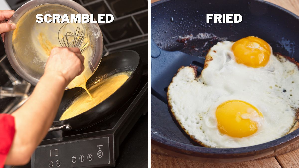 Making scrambled eggs vs. making fried eggs