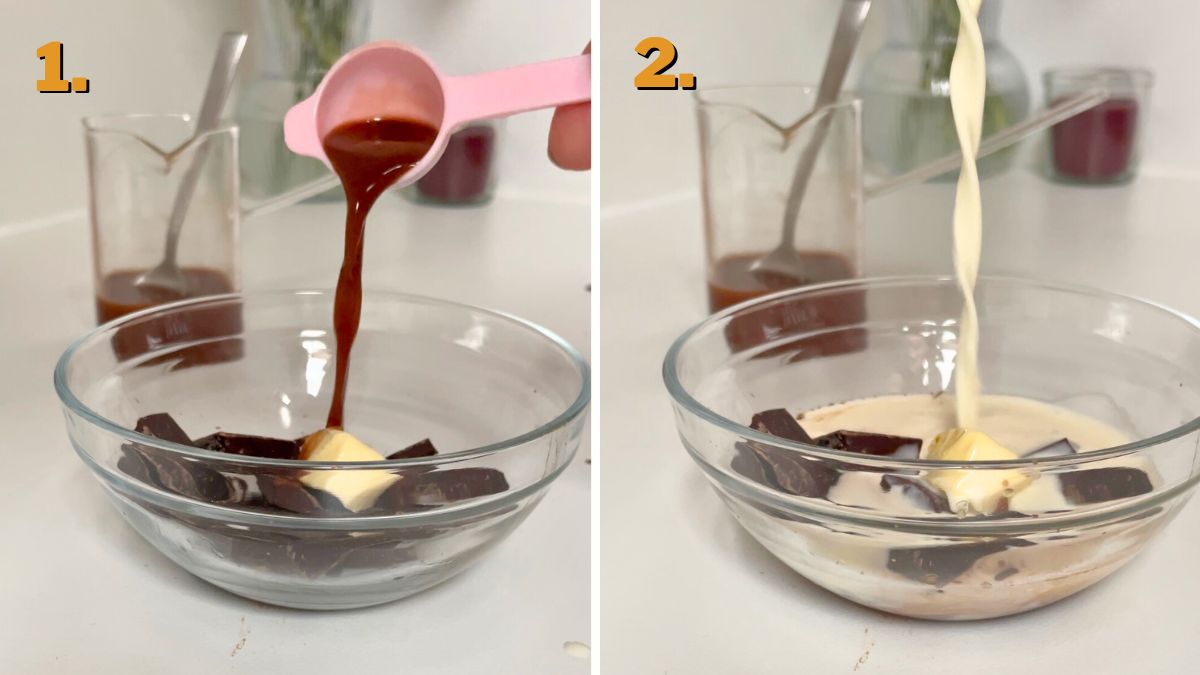 Making the Ganache for Creamy Mocha Cupcakes for That Special Hit