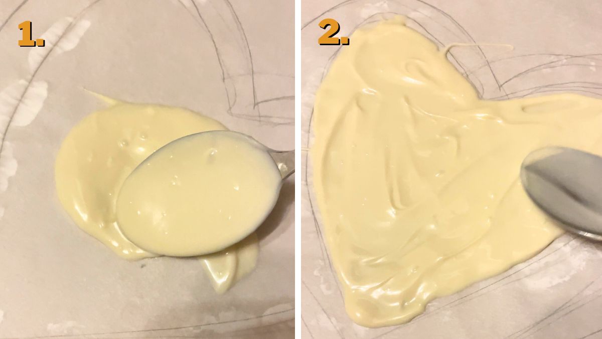 Making the White Chocolate Layer for the Blank Space Cake