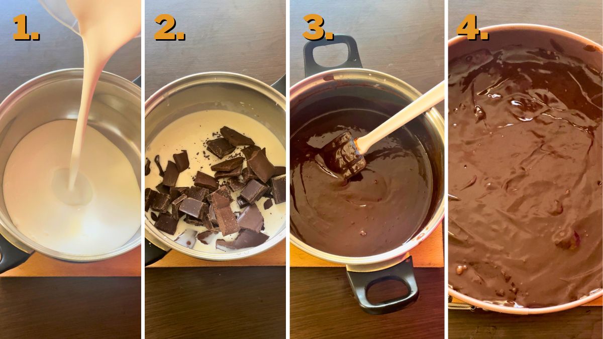 Making the chocolate ganache
