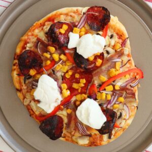 how to make Pepperoni Pizza with Veggies recipe