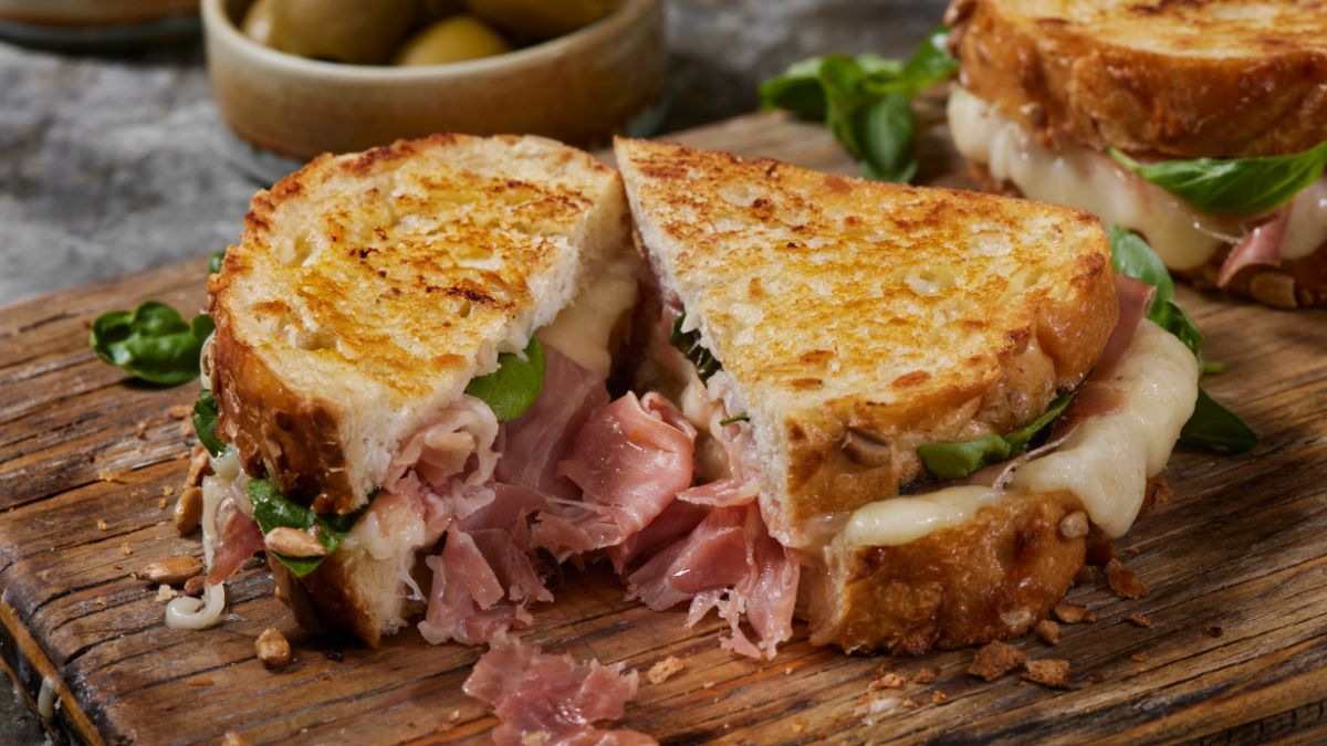 Prosciutto and Brie in a Sandwich