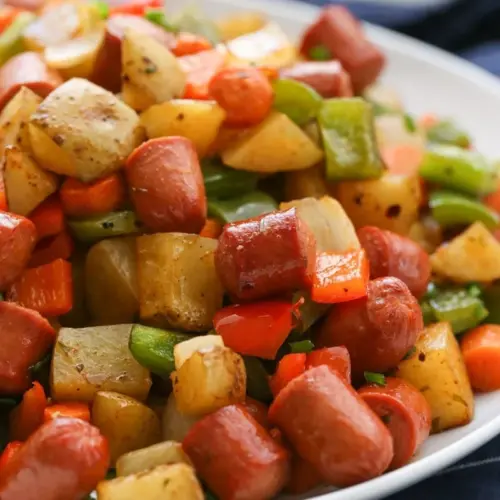 Roasted Veggie Hot Dog Hash 7