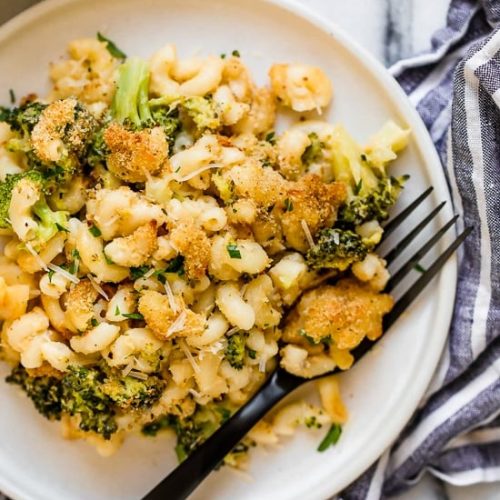 SKINNY BAKED BROCCOLI MAC CHEESE 9