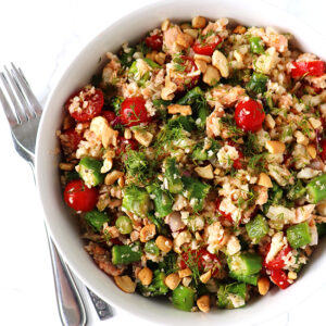 Salmon Asparagus Cauliflower Rice IMG 4217 Square Image RSRS550 M