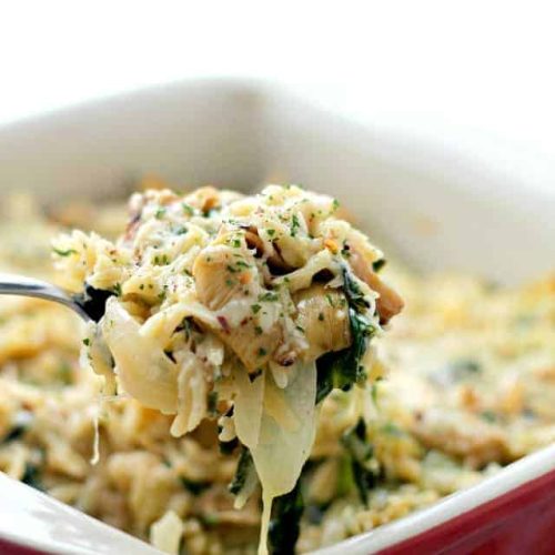 Spinach and Artichoke Pasta Alfredo Casserole Recipe