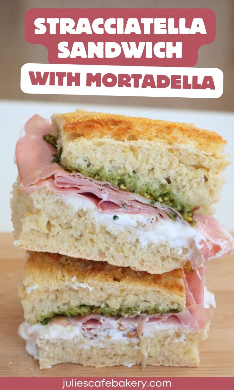 Stracciatella Sandwich with mortadella