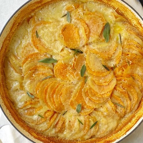 Sweet Potato Gratin top down shot