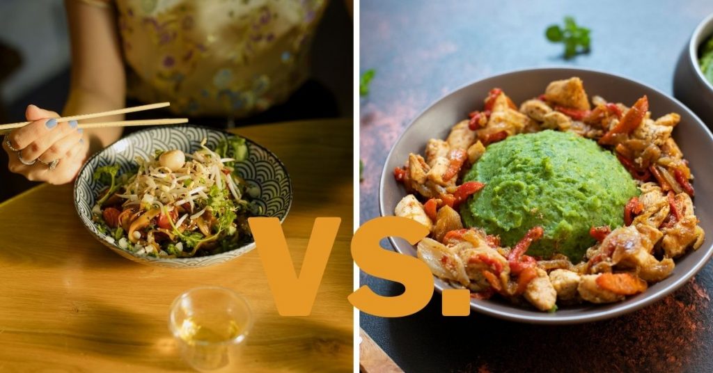 Asian vs african cuisine