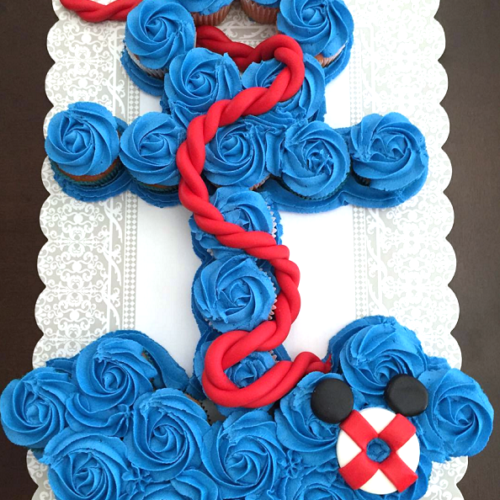 anchor cupcake cake baby shower