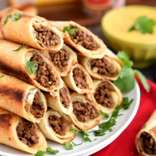 baked beef flautas