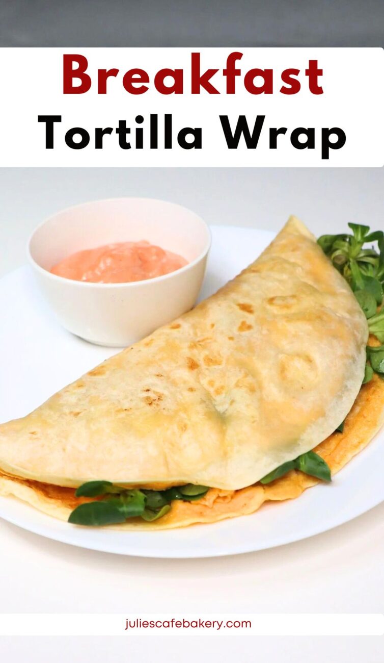 breakfast tortilla wrap recipe with eggs, ham and cheese