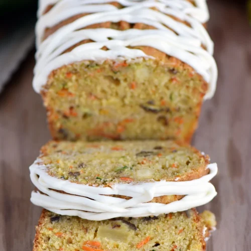 carrot apple zucchini bread loaf