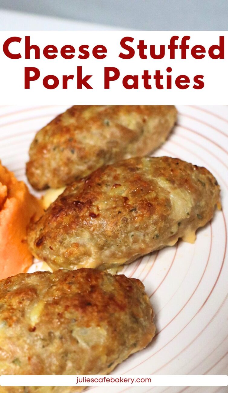 cheese stuffed oven baked pork patties