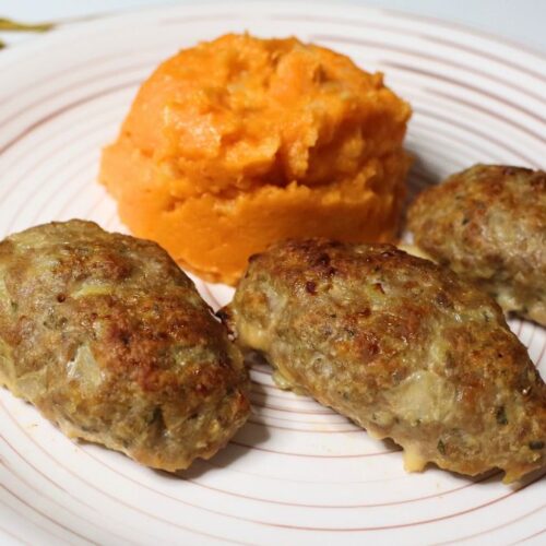 cheese stuffed oven baked pork patties