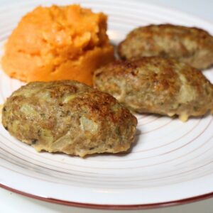 cheese stuffed oven baked pork patties