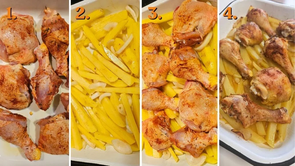 chicken legs and potatoes oven instructions