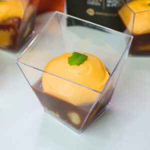 chocolate and orange dessert in a cup