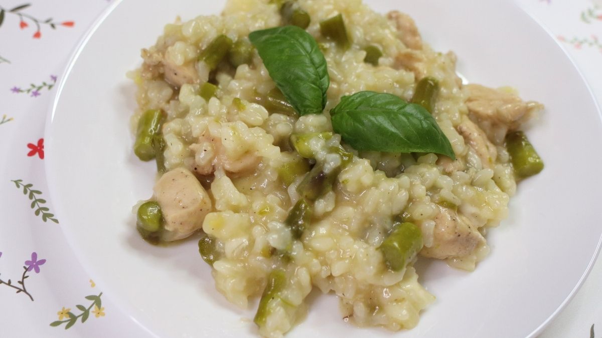 creamy Asparagus Risotto with Chicken recipe