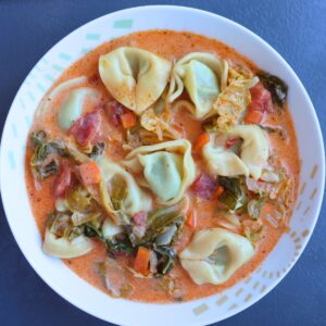 creamy instant pot tortellini soup with kale and parm