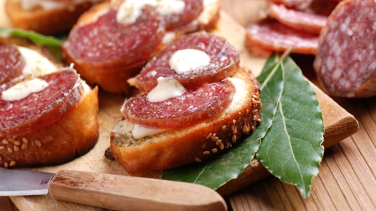 crostini are very popular option for salami and cheese