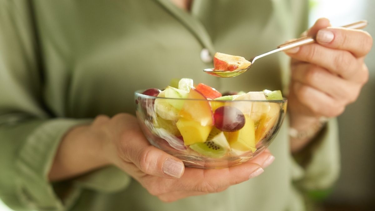 eating fruit